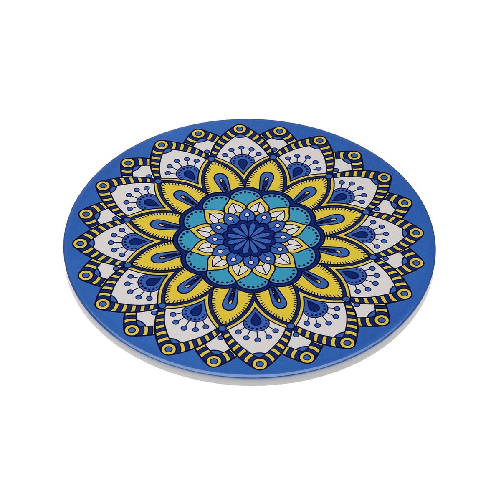 Versa Sottopentola Versa Azzurro Sughero Ceramica Mandala 20 X 0,6 X 20 CM