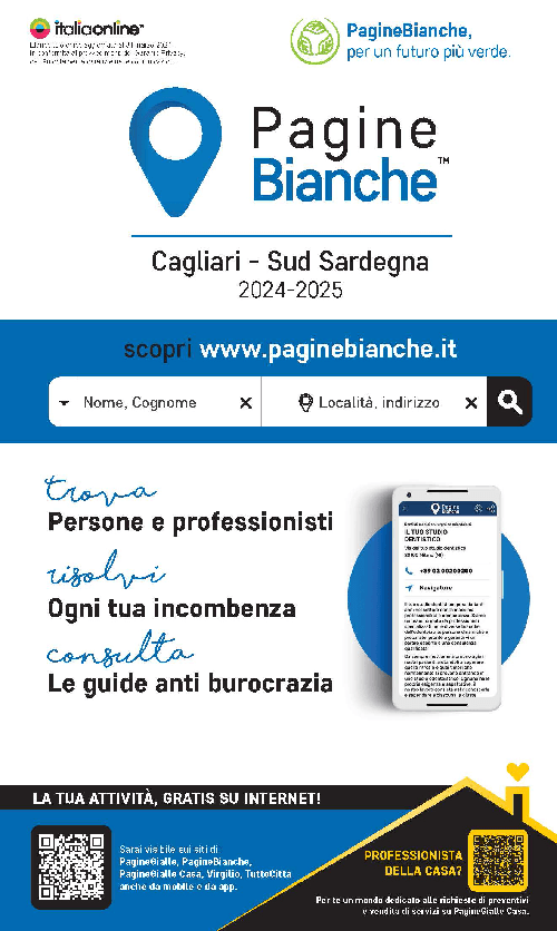 Italiaonline Elenco telefonico - Sardegna - PagineBianche, PagineGialle e TuttoCittà Volume CAGLIARI - SUD SARDEGNA