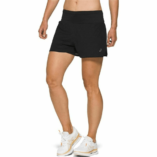Asics Pantaloncini Sportivi da Donna Asics Ventilate 2-N-1 Nero