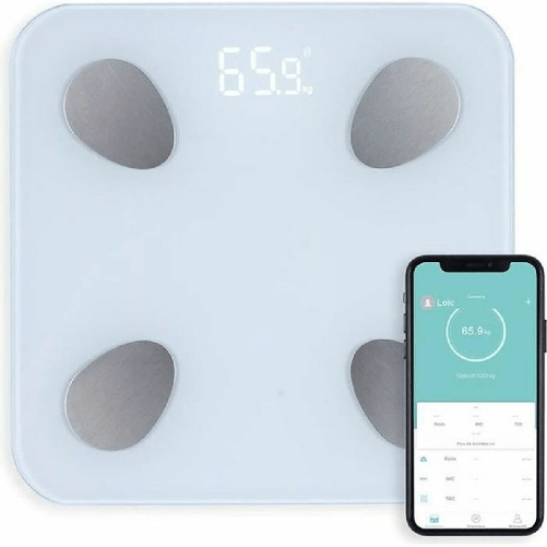 Livoo DOM428 bilance pesapersone Quadrato Bianco Bilancia pesapersone elettronica Livoo Bilancia Digitale da Bagno Livoo DOM428 Bianco Batterie x 3
