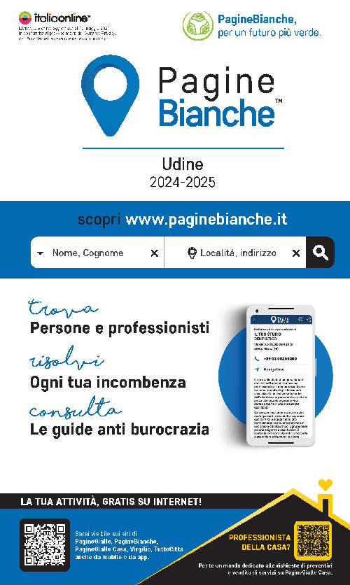 Italiaonline Elenco telefonico - Friuli - PagineBianche, PagineGialle e TuttoCittà Volume UDINE