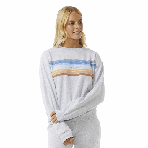 Rip Curl Felpa senza Cappuccio Donna Rip Curl High Tide Surf Crew Grigio