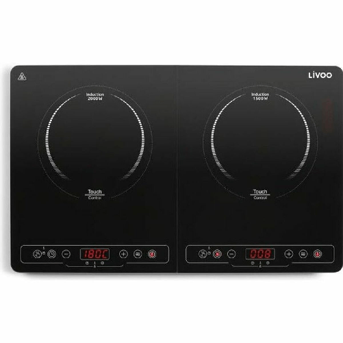 Livoo DOC236 piano cottura Nero Superficie piana 58 cm Piano cottura a induzione 2 Fornello(i) Livoo Piastra Elettrica Livoo DOC236 Nero