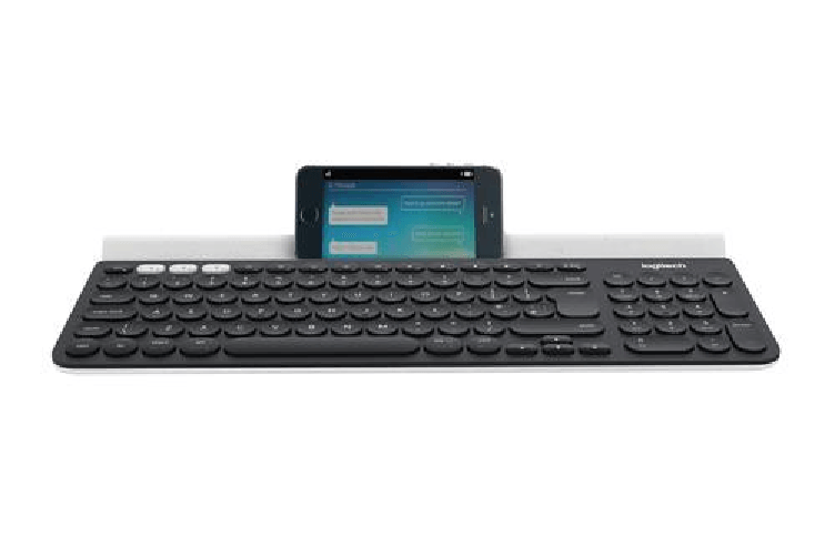 Logitech K780 Multi-Device Wireless Keyboard tastiera RF senza fili + Bluetooth QWERTZ Tedesco Grigio, Bianco