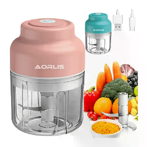 Aorlis Tritatutto Frullatore Mixer carne verdure spezie elettrico 23W 250ml senza fili