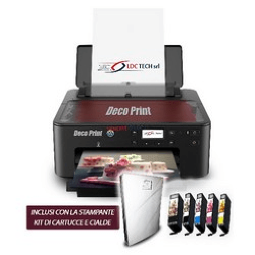 STAMPANTE DECO PRINT INCHIOSTRO ALIMENTARE FORMATO A4 - PER STAMPE ALIMENTARI CON 5 CARTUCCE IN OMAGGIO - CON VASSOIO P