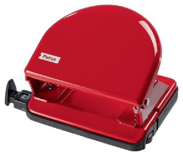Trapano perforatore classico di petrus 52 metal - fino a 20 fogli - segni di formato - svuotamento facile - punzones 5,5