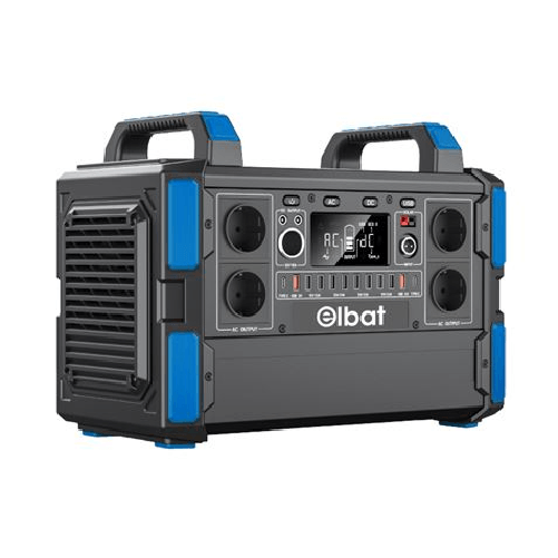 Generatore di corrente portatile Elbat - 1000 W - Batteria al litio 327.600 mAh - Funzione BMS - Ricarica con pannello s