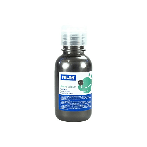 Bottiglia di milan di tempera - 125 ml - spina da dosaggio - asciugatura rapida - miscelabile - colore grigio metallico Milan Bottiglia di milan di te