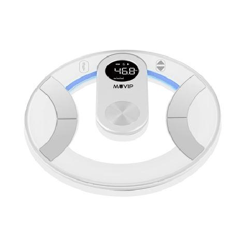 Muvip Round Design Digitale Bagno Bagno - Schermo LCD - Piattaforma di cristallo - Peso massimo.180 kg - Spegnimento aut