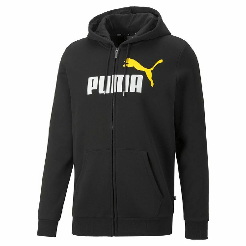Puma Felpa con Cappuccio Uomo Puma Essentials Two Tone Nero