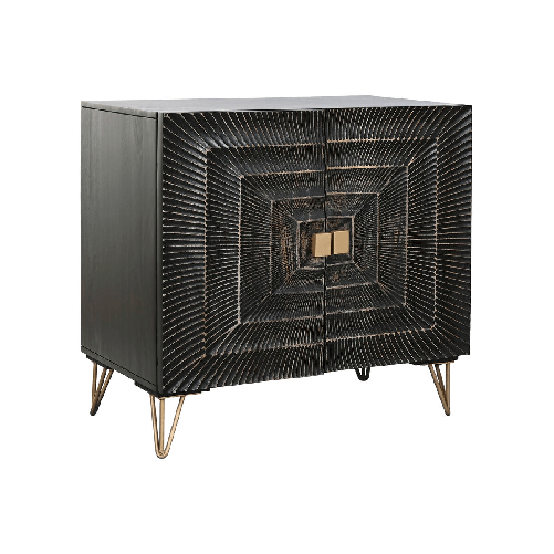 Credenza Home ESPRIT Nero Dorato Metallo Legno di mango 81 x 45 x 75 cm