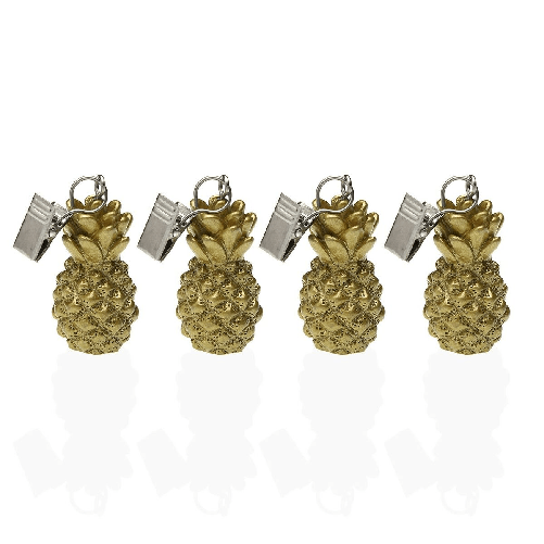 Versa Molletta per Mantenere la Tovaglia Versa 3,6 x 6 x 3,6 cm Ananas 4 Pezzi