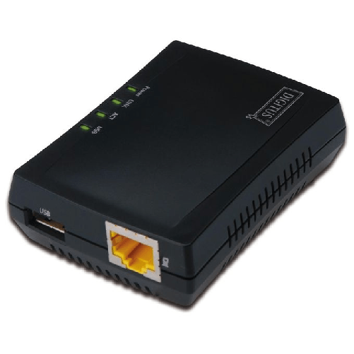 Digitus Multifunction USB Network Server - 1-port Network USB Hub - NAS - Print Server - USB 2.0 - RJ45 Digitus Server di rete multifunzione 1-Porta U