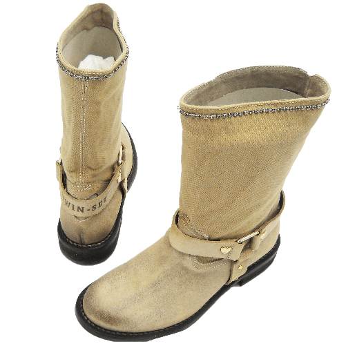 Fratelliditalia.org Stivaletti donna bassi Twinset made in italy anfibi beige moda scarpe country Taglia 35