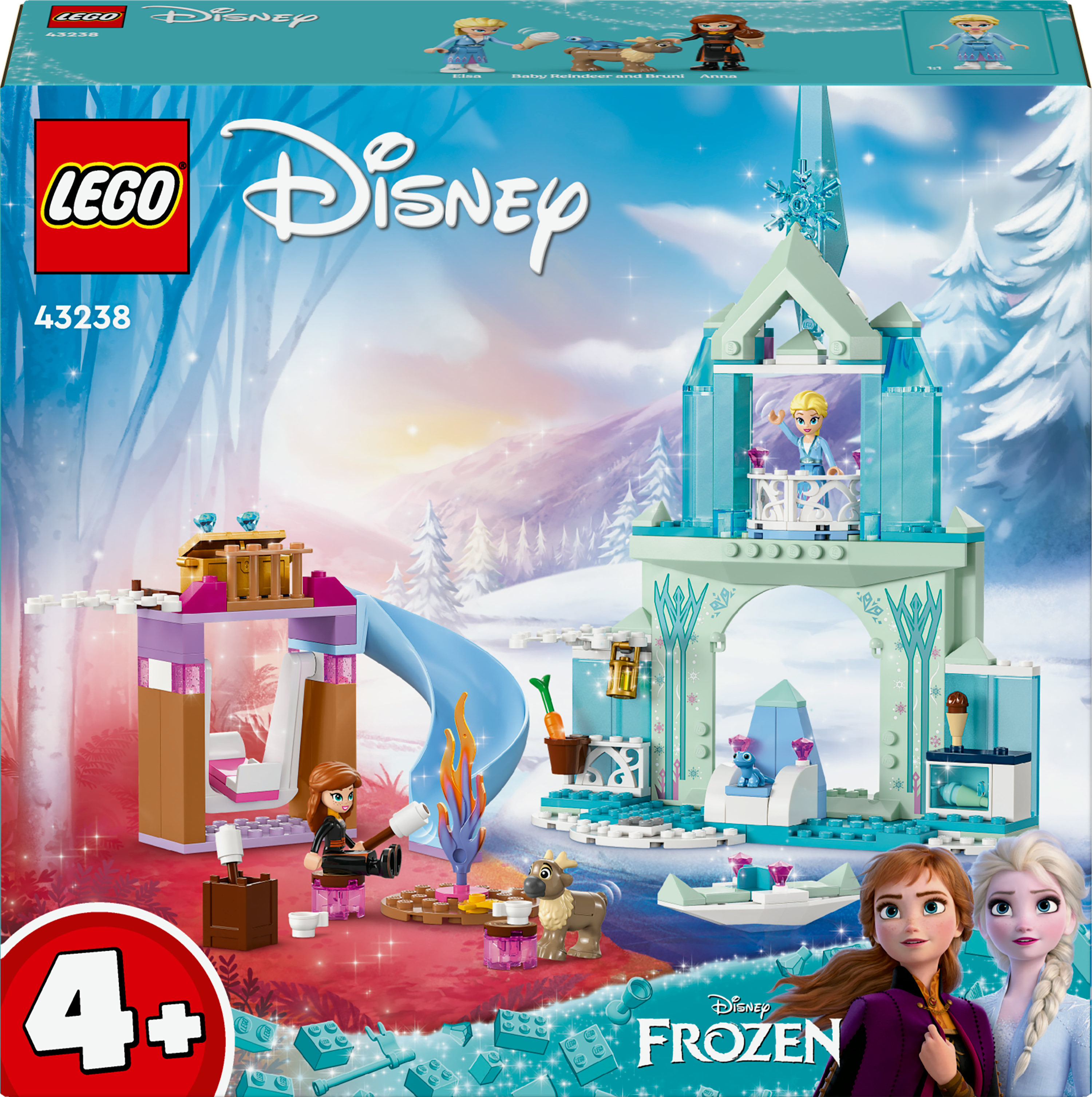 LEGO Disney Princess 43238 Castello di Ghiaccio di Elsa di Frozen, Palazzo Giocattolo delle Principesse LEGO Il Castello di ghiaccio di Elsa