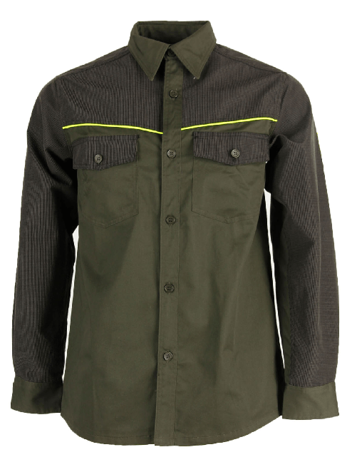 Fratelliditalia.org Camicia cotone protezioni in tessuto tecnico impermeabile anti strappo caccia Colore verde,Taglia XL