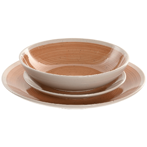 Home ESPRIT Servizio di Piatti Home ESPRIT Bianco Arancio Gres 18 Pezzi