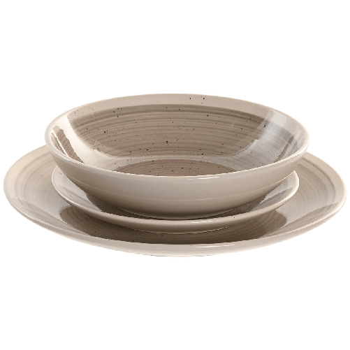Home ESPRIT Servizio di Piatti Home ESPRIT Beige Grigio Gres 18 Pezzi