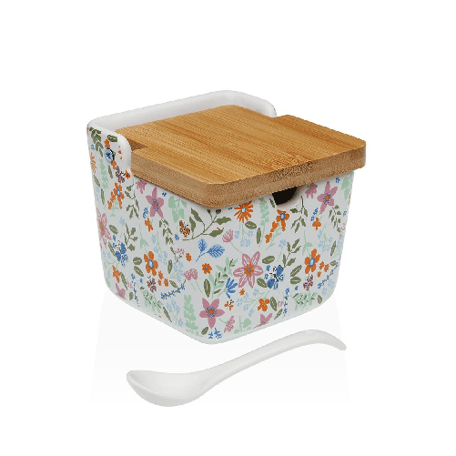 Versa Portazucchero Versa Ceramica 8,8 x 8,5 x 8,8 cm Fiori