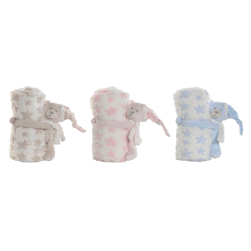 Set Regalo per Neonati Home ESPRIT Azzurro Beige Rosa Poliestere (3 Unità)