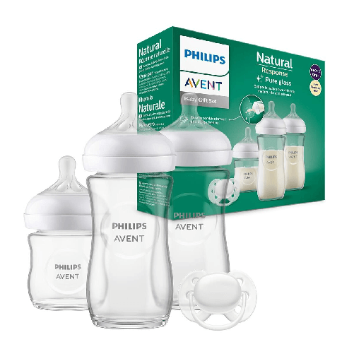 Philips AVENT Natural Response SCD878/11 Giftset Biberon in Vetro e Succhietti Philips Set di bottiglie Philips Natural 3.0 SCD878/11
