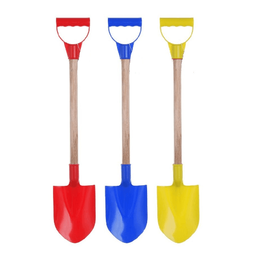 TrAdE Shop Traesio Pala Da Spiaggia Mare Giardino Gioco Vanga Colorata Con Manico In Legno Da 60 Cm 618562 -