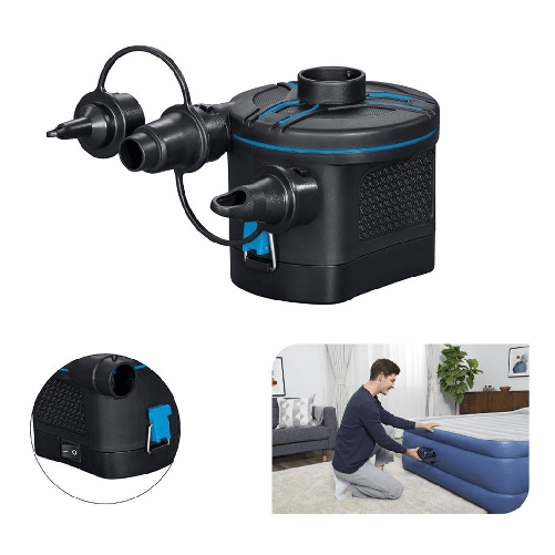 TrAdE Shop Traesio Pompa Di Gonfiaggio Elettrica Powertouch A Batterie Con 3 Adattatori 12x11x10cm 62254 -