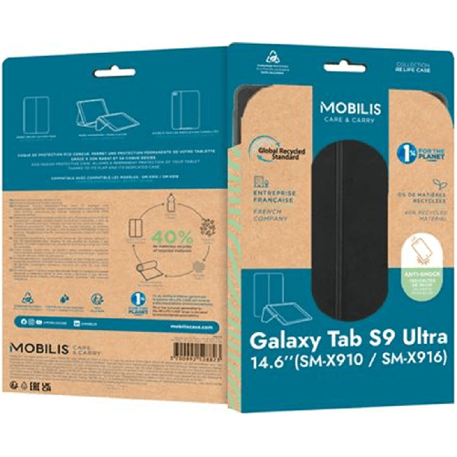 Mobilis 068010 custodia per tablet 37,1 cm (14.6") Custodia flip a libro Nero Mobilis Custodia per Tablet Mobilis 068010 14,6" Galaxy Tab S9 Ultra Ner