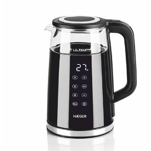 Haeger EK-DIG.028A bollitore elettrico 1,7 L 2200 W Nero, Acciaio inox, Trasparente Haeger Bollitore Haeger L2200W Nero 2200 W