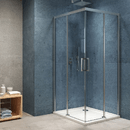 IX BOX SHOWER Lato box doccia angolo ante scorrevoli camelia s200 6 millimetri chrome 120 cm