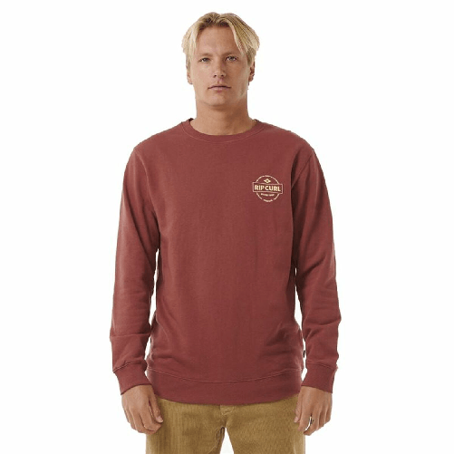 Felpa senza Cappuccio Uomo Rip Curl Stapler Crew Marrone