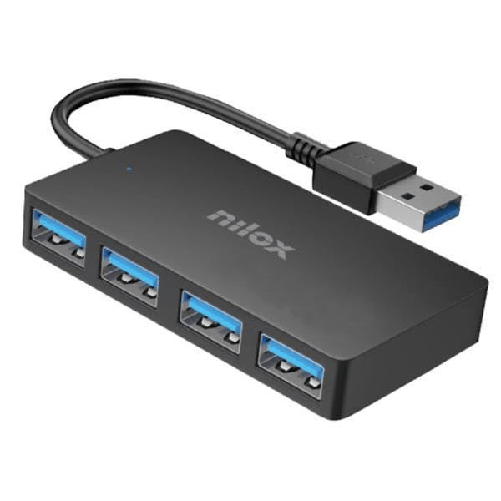 Nilox hub usb-a slim 4 porte leggero 500g accessorio per computer