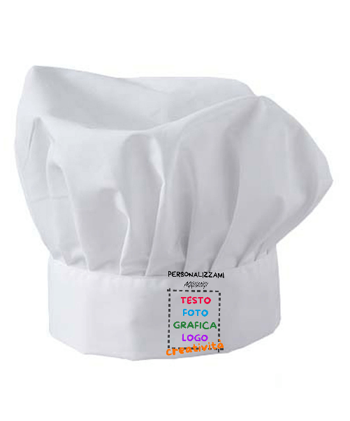 Cappello chef fungo vari colori chiusura a stappo in cotone made in italy Personalizzazione inclusa Gessato
