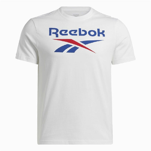 Maglia a Maniche Corte Uomo Reebok Identity Big Stacked Logo Bianco