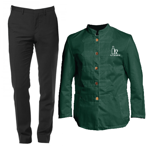 Fratelliditalia.org Kit Giacca e Pantalone per Baristi e Camerieri disponibili in diverse taglie e colori made in italy Colore verde,Taglia M