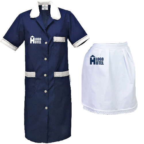 Fratelliditalia.org Kit Governante e Cameriera Hotel Grembiule e Camice a Mezza Manica Personalizzabile con Logo e Nome Colore rosso,Taglia 46