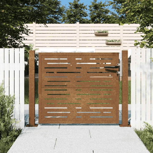 VidaXL Cancello da Giardino 105x80m in Acciaio Corten Design Quadrato