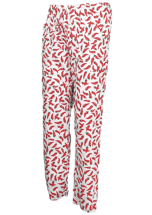 Fratelliditalia.org Pantaloni Cuoco Pantalaccio Chef Uomo Donna Cucina Cotone da Lavoro Unisex peperoncino Colore Bianco,Taglia M