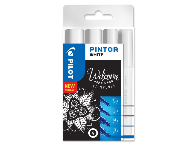 Pilot pintor marcatori multisuperficie bianchi, inchiostro a base d'acqua, 4 punte