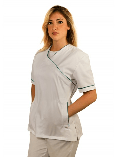 Fratelliditalia.org Casacca Medico Donna Camice Sanitaria Estetista Infermiera da Lavoro OSS Colore verde,Taglia S