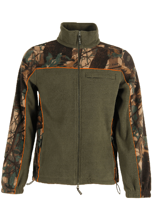 Maglione pile zip maglia termica calda neve montagna bosco uomo - Personalizzabile con il tuo logo XL Verde fluo Maglione pile zip maglia termica cald