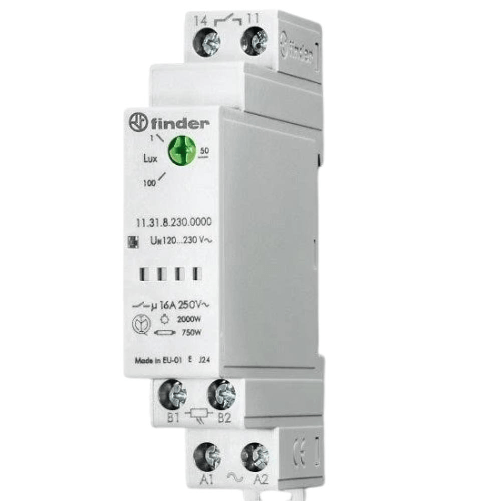 Finder 113182300000 relè crepuscolare 1no 16a per automazioni e impianti