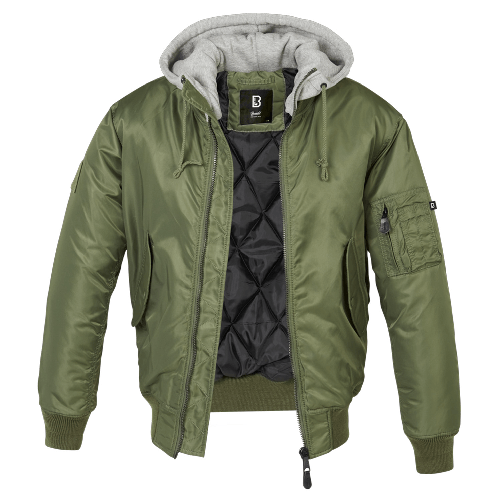 Fratelliditalia.org Bomber giubbino imbottito cappuccio uomo giacca aviatore uomo idrorepellente Colore verde,Taglia S