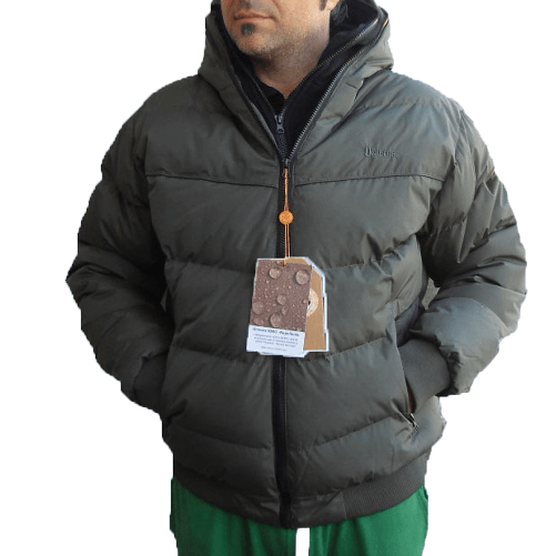 Giubbino giubbotto bomber imbottito uomo maschile invernale tasche cappuccio verde XL