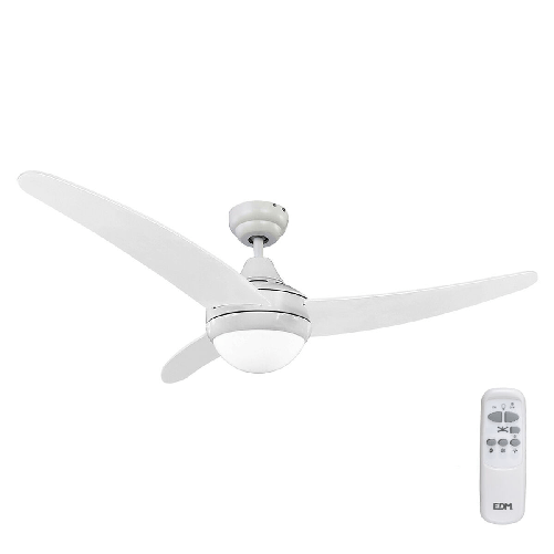 EDM Product Ventilatore da Soffitto con Luce EDM 33803 Egeo Bianco 60 W