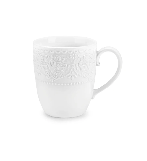 Fade Alice, set 4 tazze mug 400 ml in fine porcellana bianca