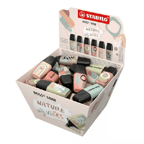 STABILO Espositore Stabilo Boss Mini Naturevibes con 50 pennarelli fluorescenti - Tratto tra 2 e 5 mm