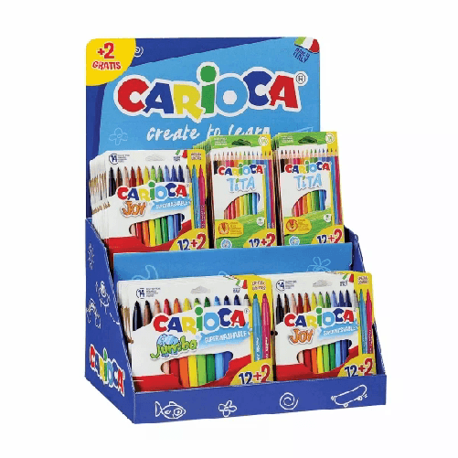 Carioca Espositore da tavolo Carioca da 48 unità assortite 12+2 omaggio - Colori assortiti