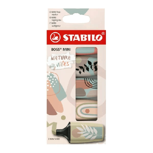 Stabilo Boss Mini Naturevibes Confezione da 5 pennarelli fluorescenti - Tratto tra 2 e 5 mm